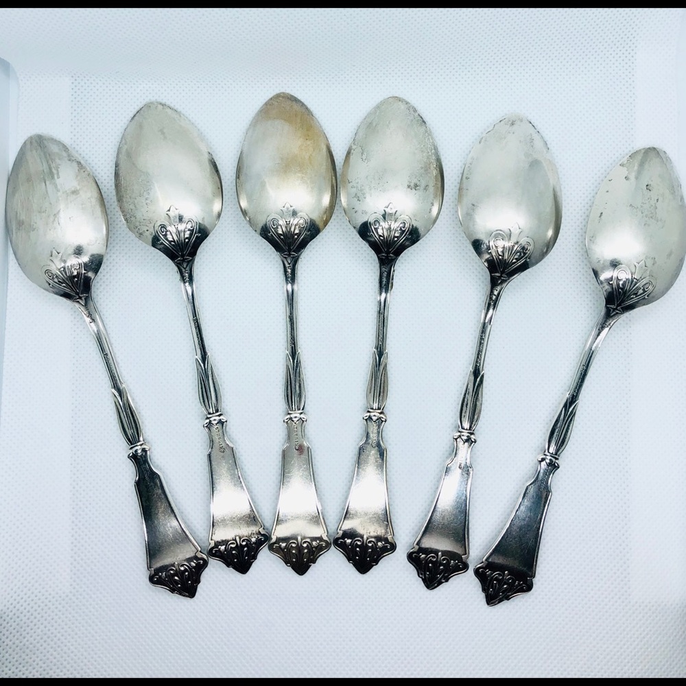 *SOLD* Antique Sterling Hotchkiss & Schreuder Tea Spoons - Picture 5 of 8